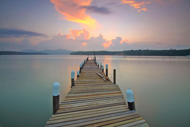 Brown Wooden Footbridge